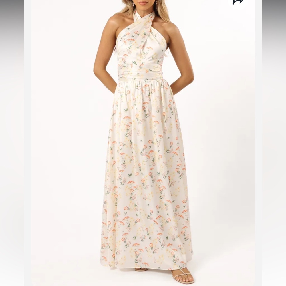 Petal & Pup Allora Halter Dress - Yellow Floral